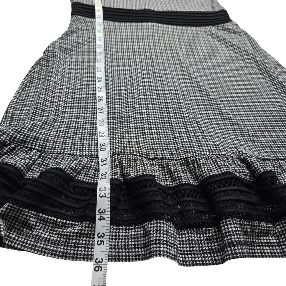 Michael Kors Dress Womens PM Black White Houndstooth Fit Flare NWT‎